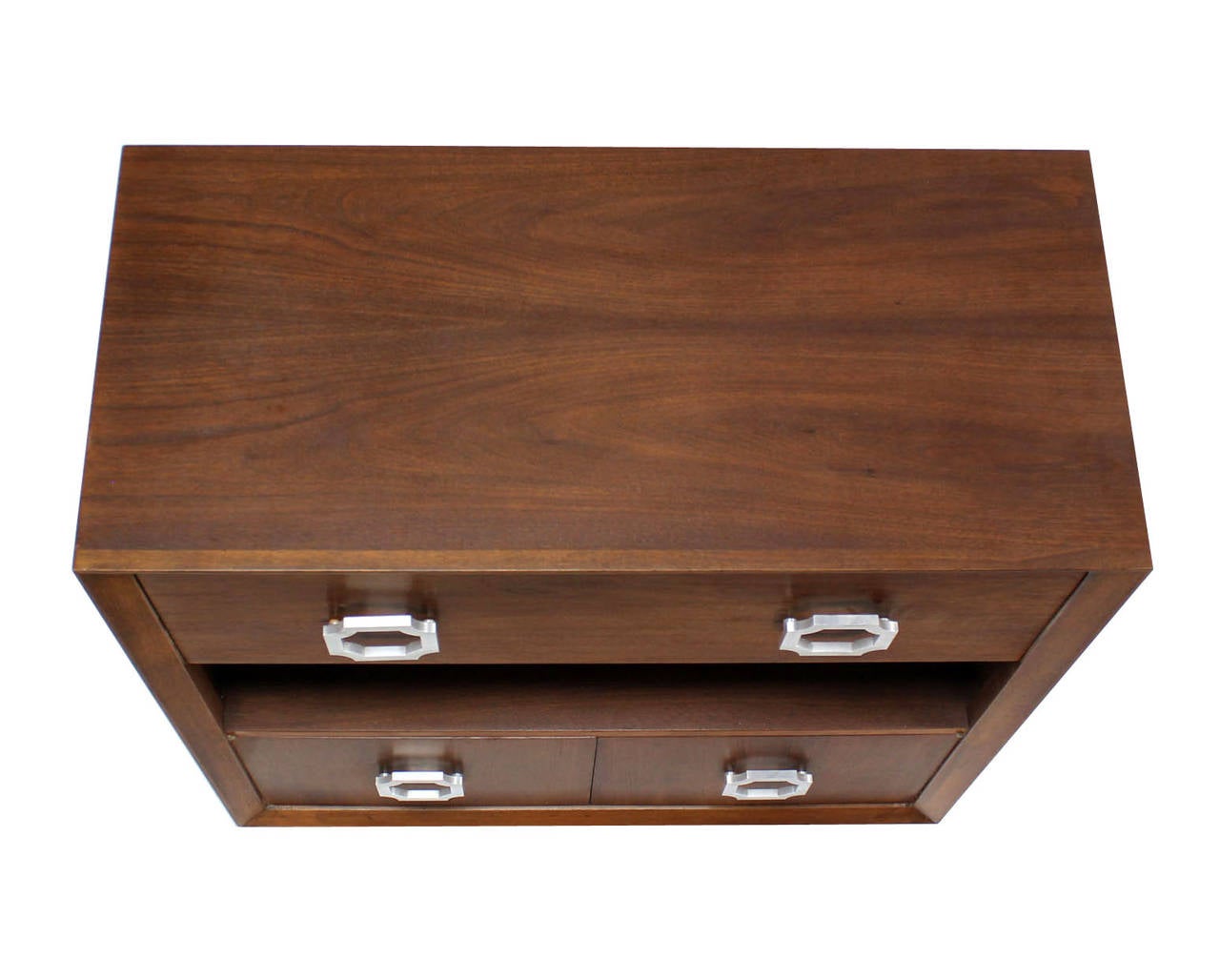 Mid-Century Modern Walnut Mid Century Modern Drop Down Desk Secretary