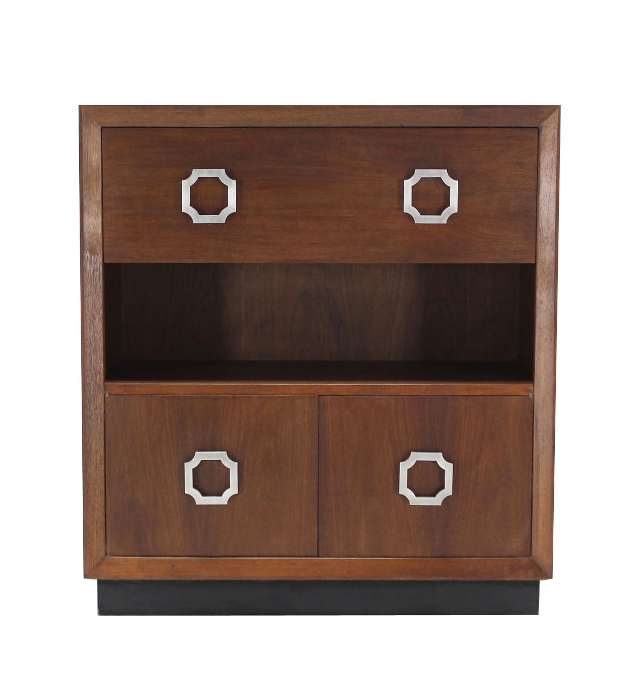 Lacquered Walnut Mid Century Modern Drop Down Desk Secretary