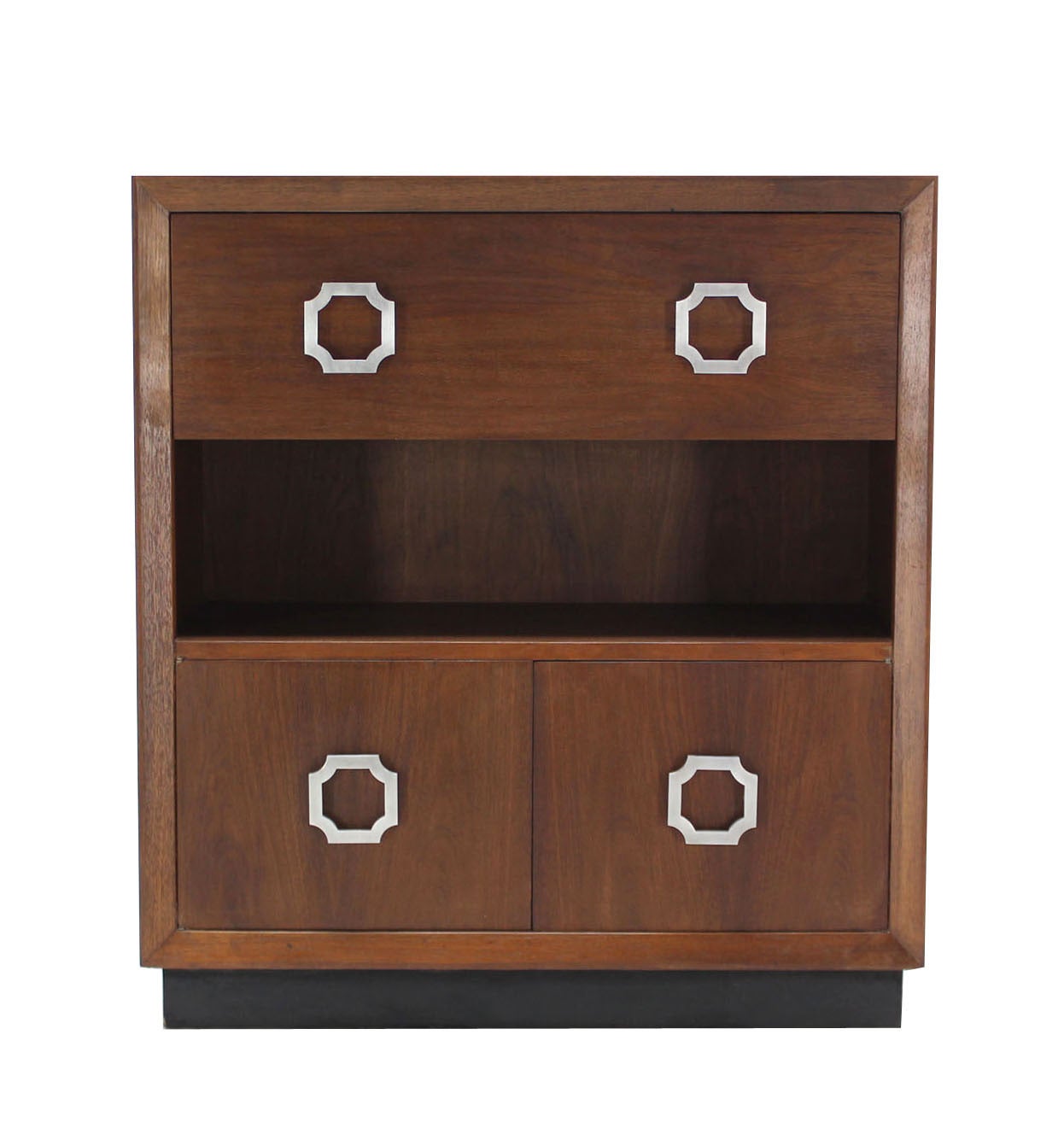 Lacquered Walnut Mid Century Modern Drop Down Desk Secretary