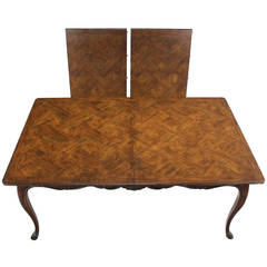 Large Baker Parquet Top Dining Table Two Extension Boards 1