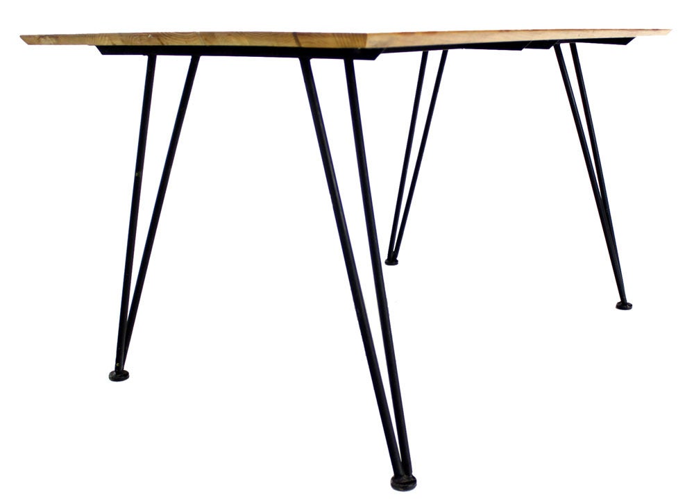 Mid Century Modern Dinette Dining Table with Four Chairs in Iron and ...