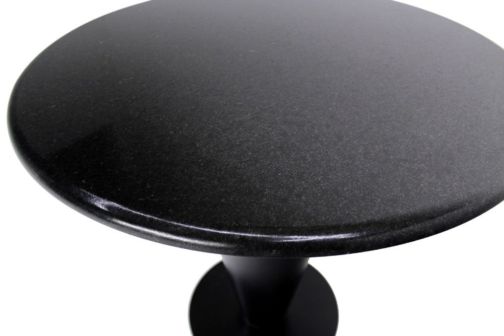 Mid-Century Modern Apollo Woodworking Black Granite Top Heavy Metal Cone Base Cafe Gueridon Table