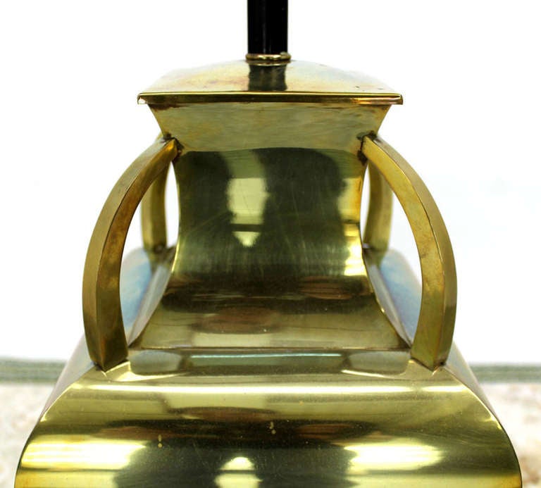 American Modern Polished Brass Table Lamp Base.
