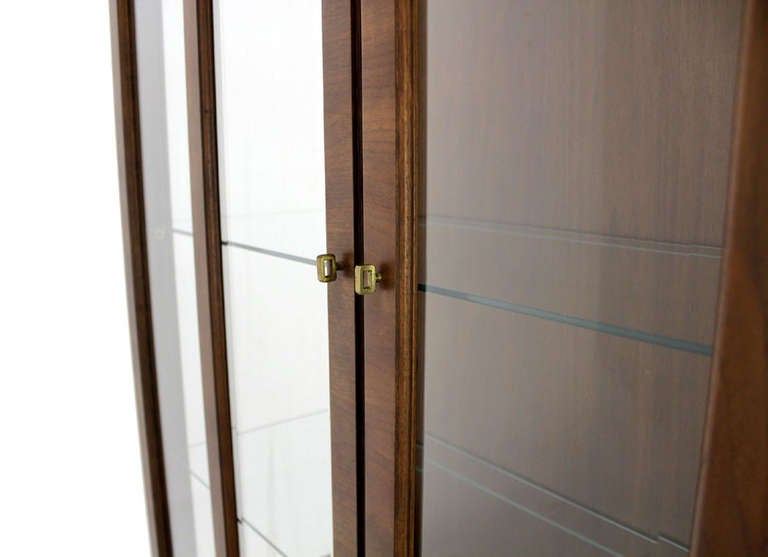Mid-Century Modern Mid Century Modern Walnut Straight Lines Display Cabinet