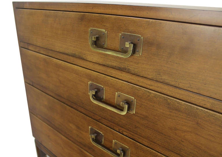 Johnson Mid Century Modern Cherry Bachelor Chest Dresser