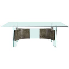 Mid-Century Modern Glass-Top and Base Dining or Conference Table 1
