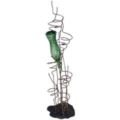 Wrought Iron Sculptural Wine Tree Rack 2
