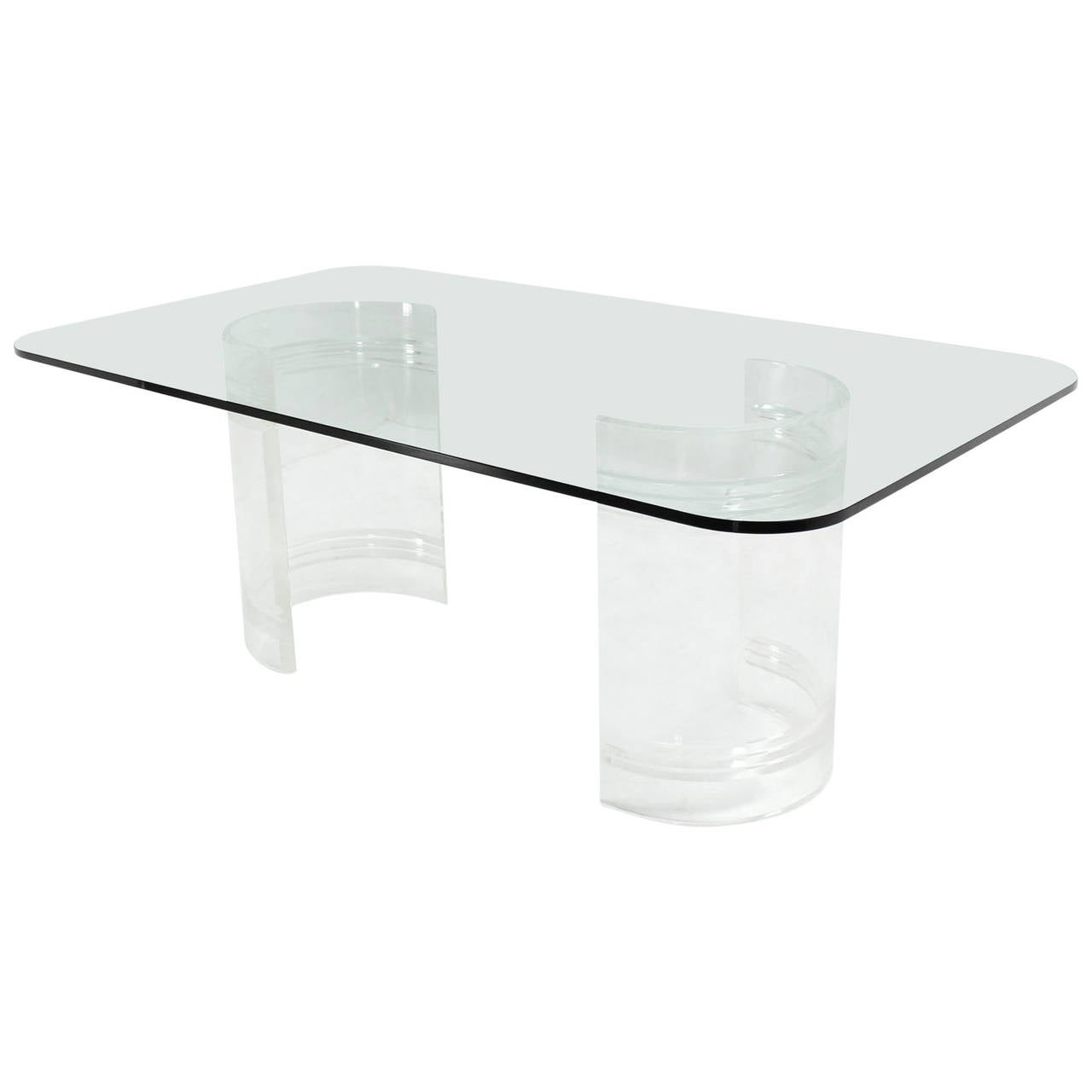 Lucite Base Dining Table at 1stDibs