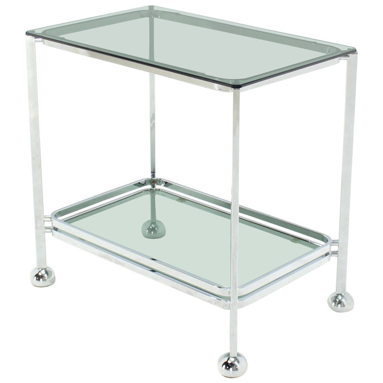 Oval Brass and Glass Two Tier Tea Cart on Wheels For Sale at 1stDibs