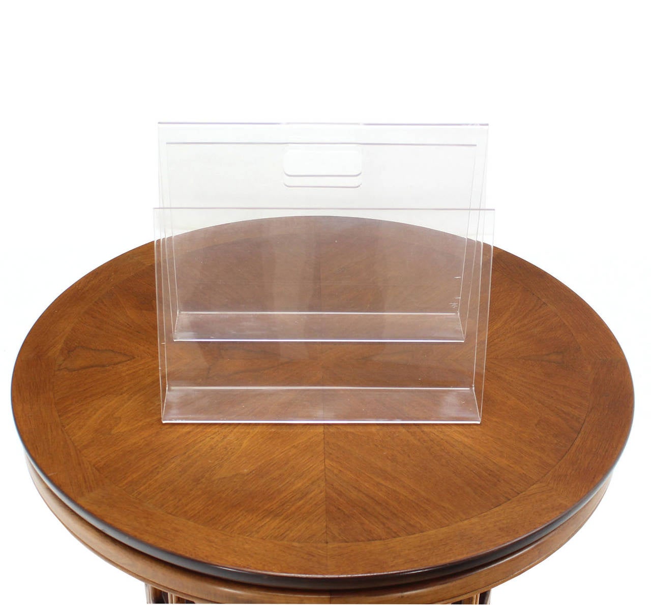 Bent Lucite MidCentury Modern Magazine Rack For Sale at 1stDibs