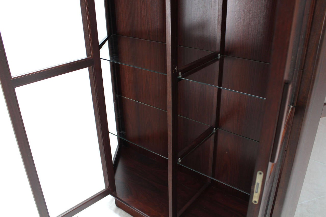 Mid-Century Modern Trapezoid Shape Danish Modern Rosewood China Curio Cabinet