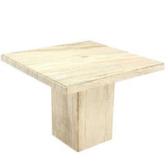 Heavy Marble-Top and Base Square Game Table