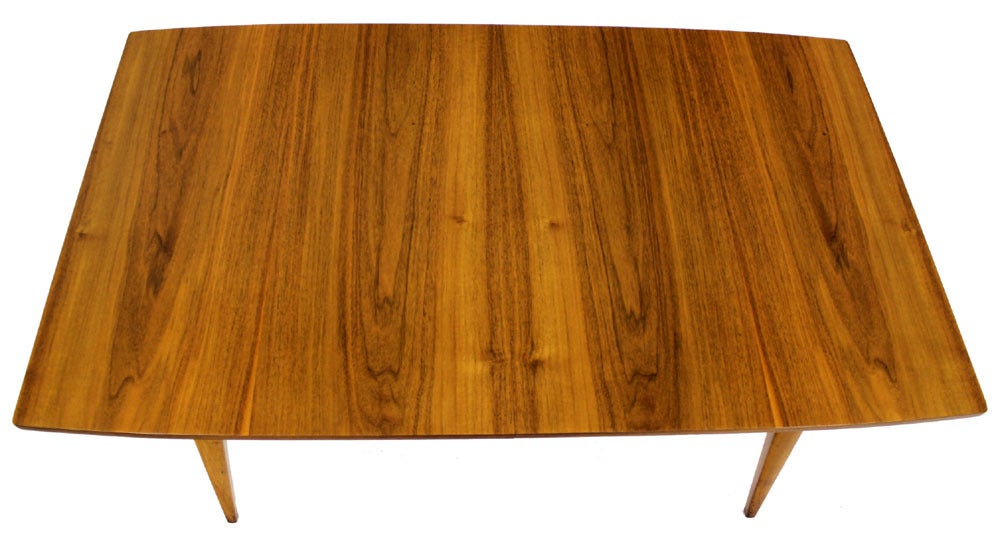 Mid Century Modern Light Walnut Dining Table 3 Leaves