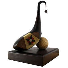 Vintage Mid-Century Modern Golf Club and Ball Table Lamp