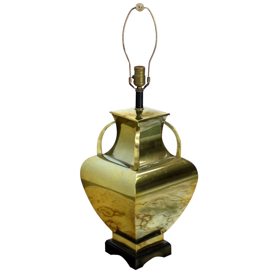 Modern Polished Brass Table Lamp Base.