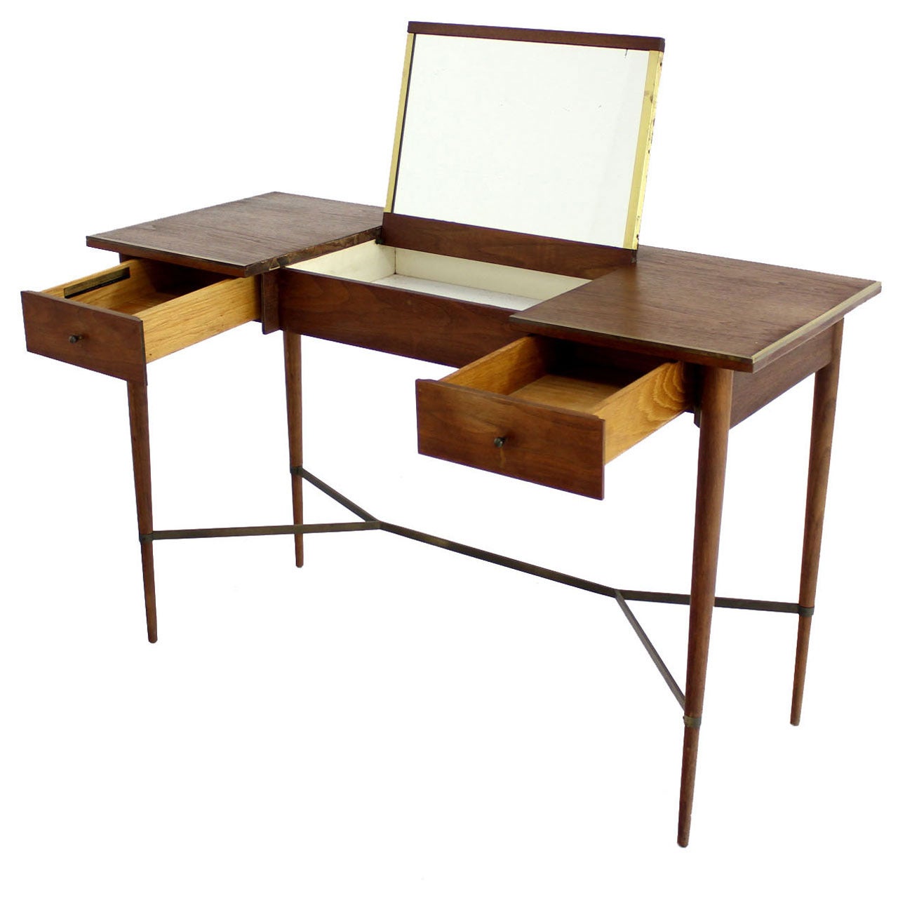 Paul McCobb Mid Century Modern Walnut Lift Top Vanity Dressing Table