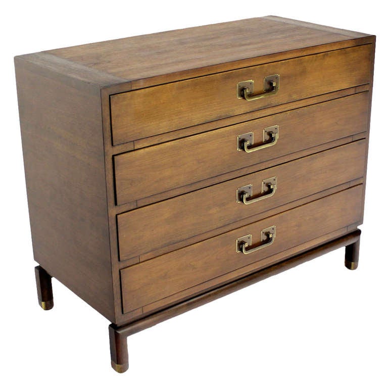 Johnson Mid Century Modern Cherry Bachelor Chest Dresser at 1stDibs