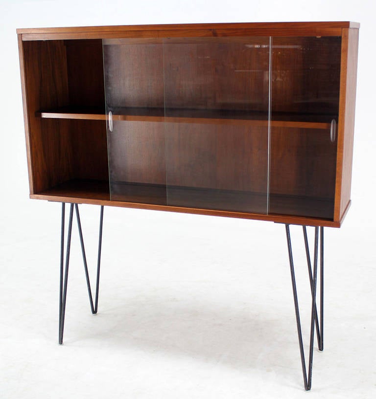 bookshelf with hairpin legs