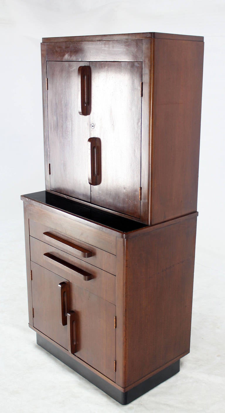 American Art Deco Walnut Dental Medicine Cabinet
