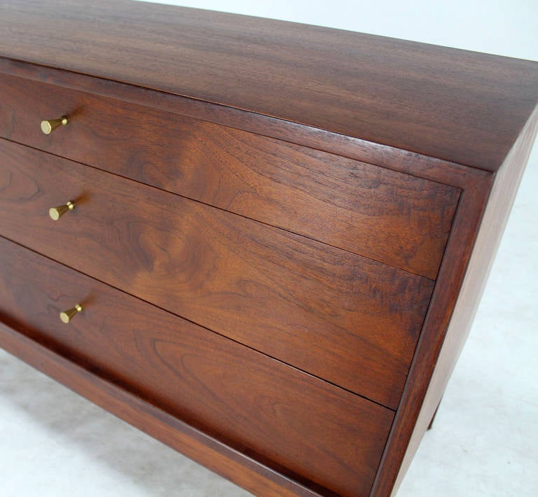 Mid-20th Century Mid-Century Modern Walnut Three-Drawer Bachelor Hall Chest Dresser