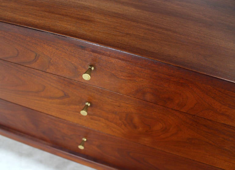 American Mid-Century Modern Walnut Three-Drawer Bachelor Hall Chest Dresser