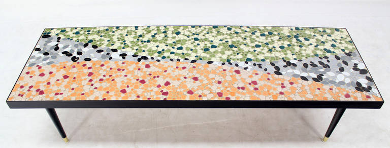 American Mid-Century Modern Art Mosaic Top Long Rectangular Table