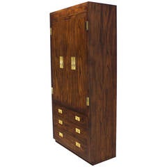 Henredon Tall Two Door Chifforobe Dresser w/ Brass Pulls Linens Compartment