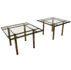 Pair of Rare Bronze Tobia Scarpa Dining Andre Tables Knoll