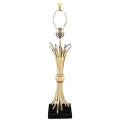 Gold or Brass Wheat Sheaf Base Table Lamp by Chapman