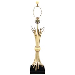 Gold or Brass Wheat Sheaf Base Table Lamp by Chapman