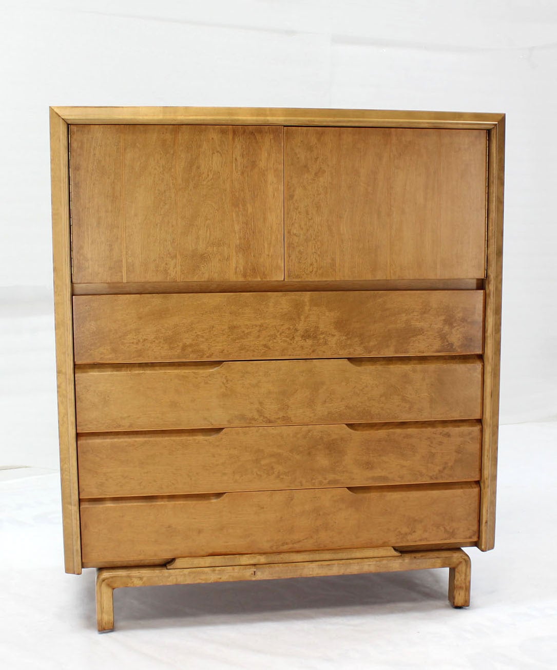 Lacquered Edmund Spence Mid Century Swedish Modern Birch High Chest of Drawers
