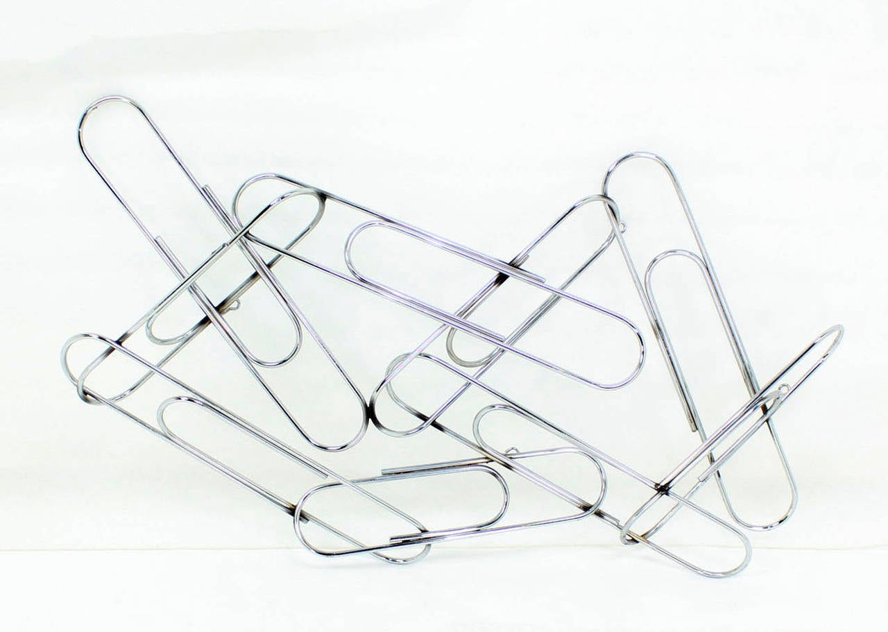 Mid-Century Modern HUGE Curtis Jere Large Paper Clip Wall Sculpture