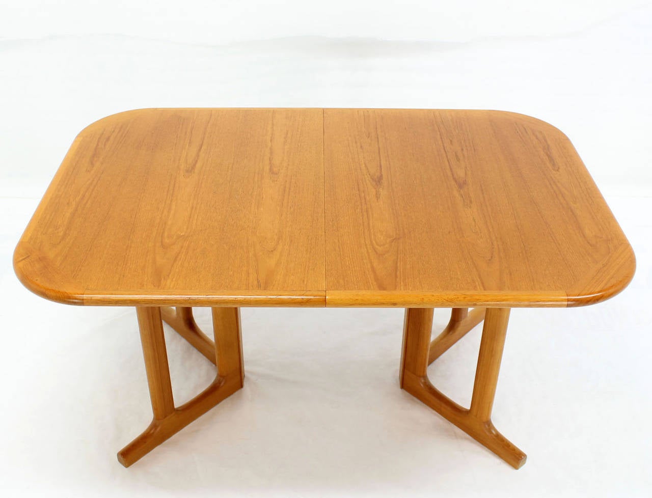 American Danish Modern Rectangle Shape Teak Dining Table with Two Leaves