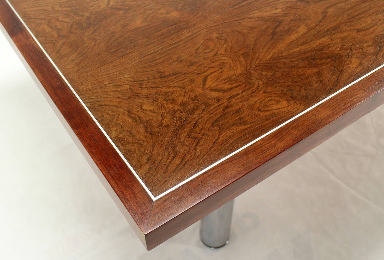 20th Century Rosewood and Chrome Conference Dining Table
