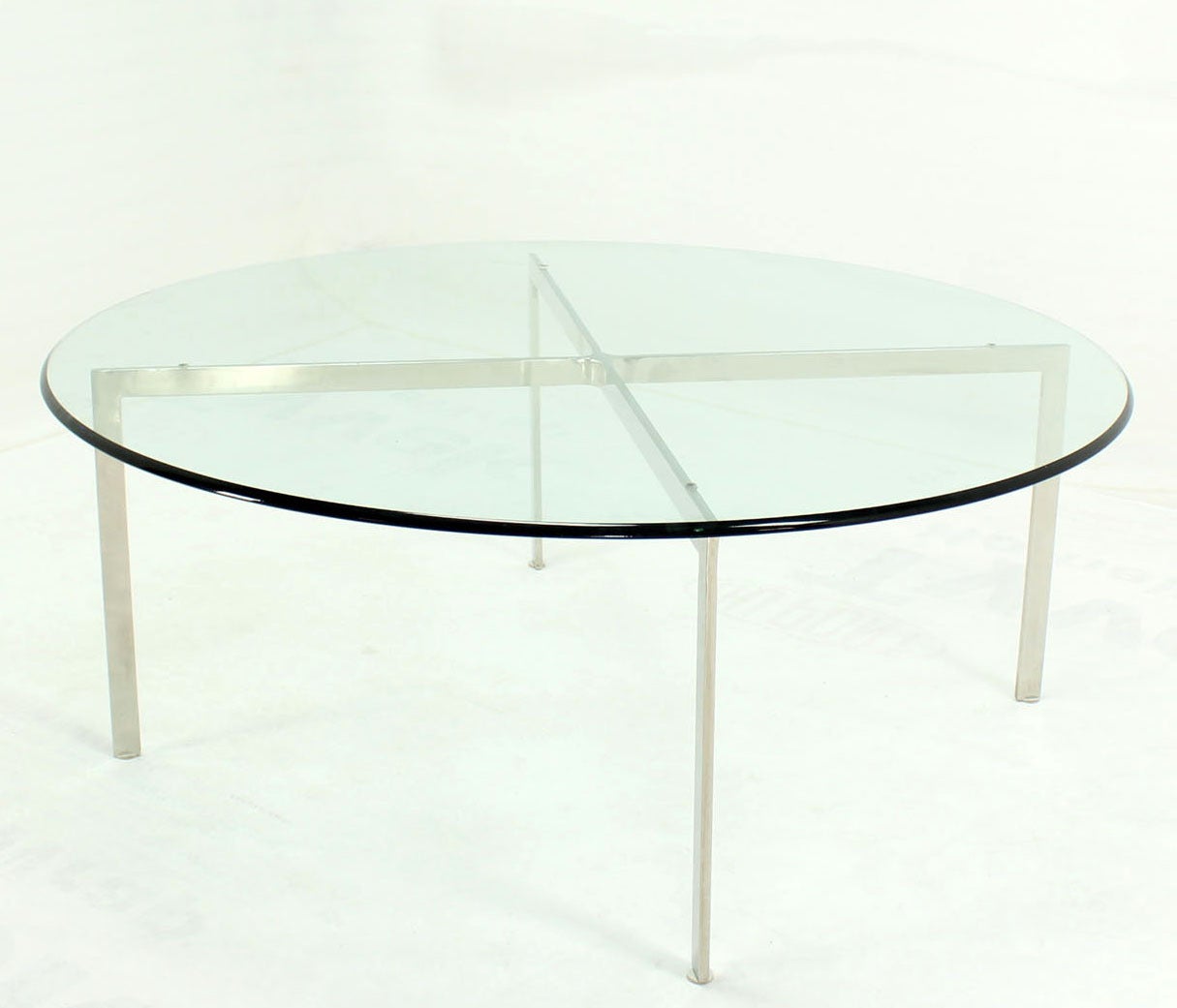 round glass and chrome coffee table