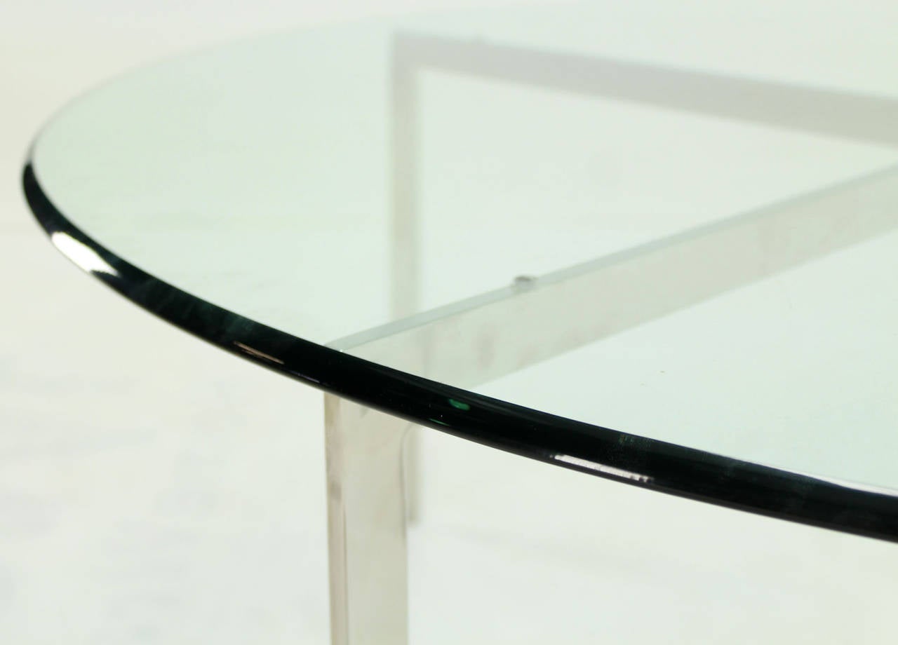 mid century round glass coffee table