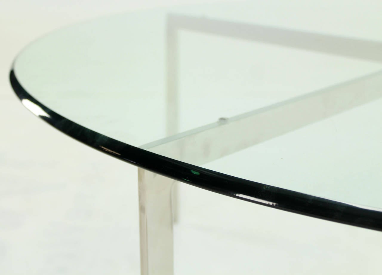 mid century round glass coffee table