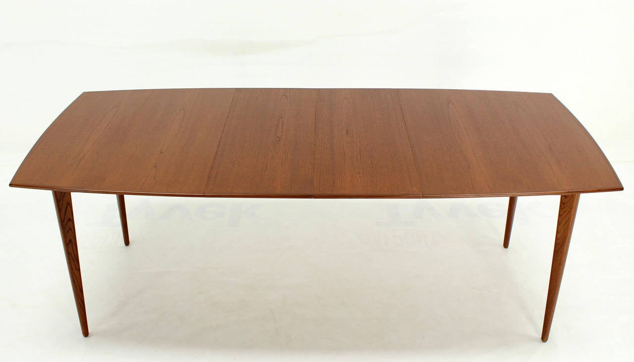Danish Modern circa 1960s Teak Dining Table with Two Extension Boards