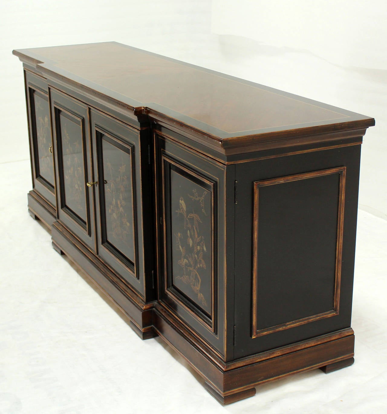 Two Tone Chinoiserie Four Doors Drexel Server Cabinet 2