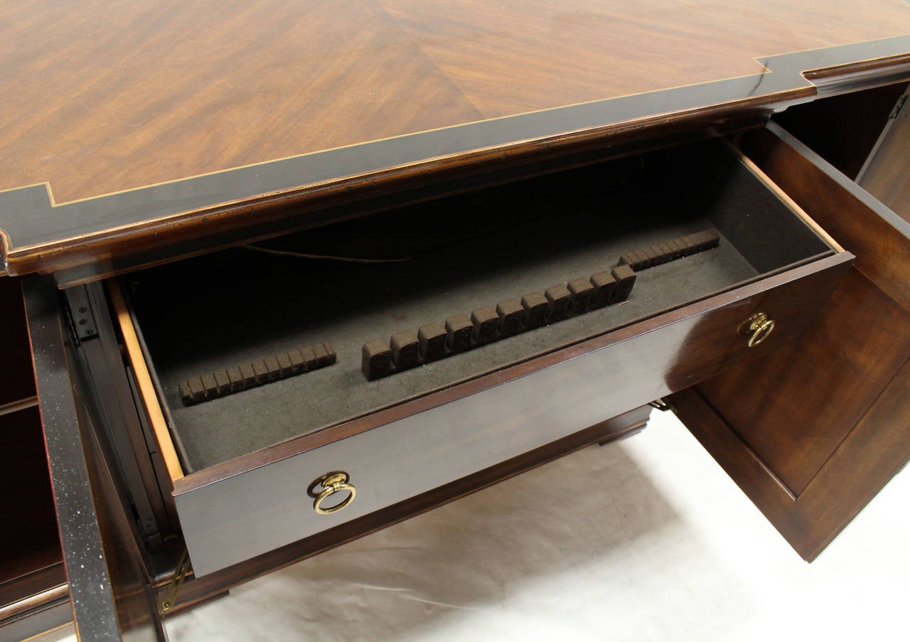 20th Century Two Tone Chinoiserie Four Doors Drexel Server Cabinet