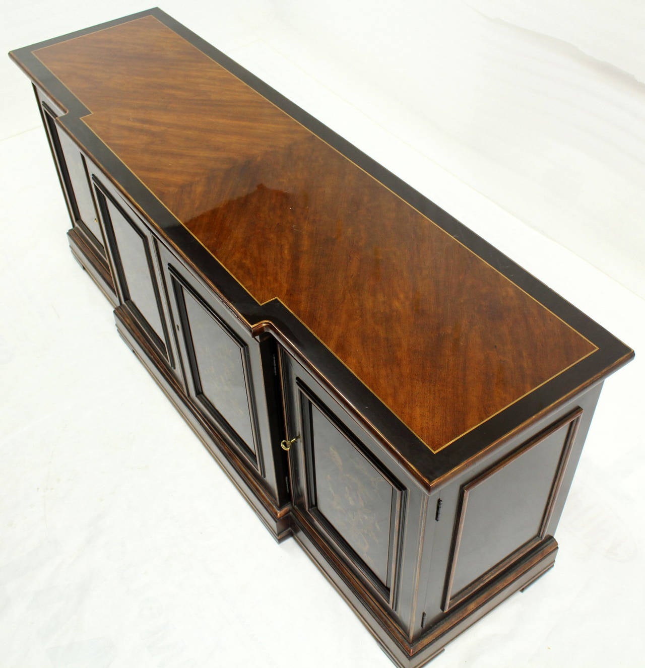 Mid-Century Modern Two Tone Chinoiserie Four Doors Drexel Server Cabinet