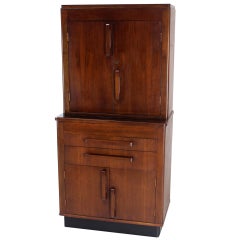 Art Deco Walnut Dental Medicine Cabinet