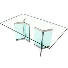 Pace Collection Mid Century Modern Glass Dining Table
