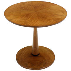 Turned Solid Walnut Base Walnut-Top Side Table
