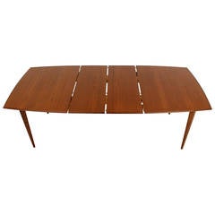 Danish Modern circa 1960s Teak Dining Table with Two Extension Boards