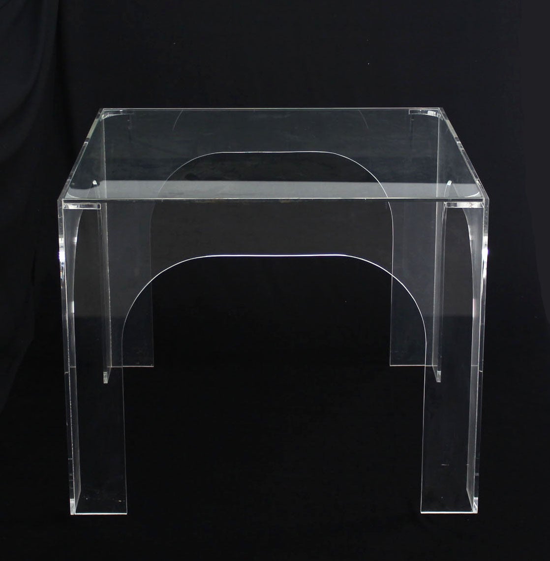 20th Century Lucite and Glass Mid Century Modern Square Dining or Game Table