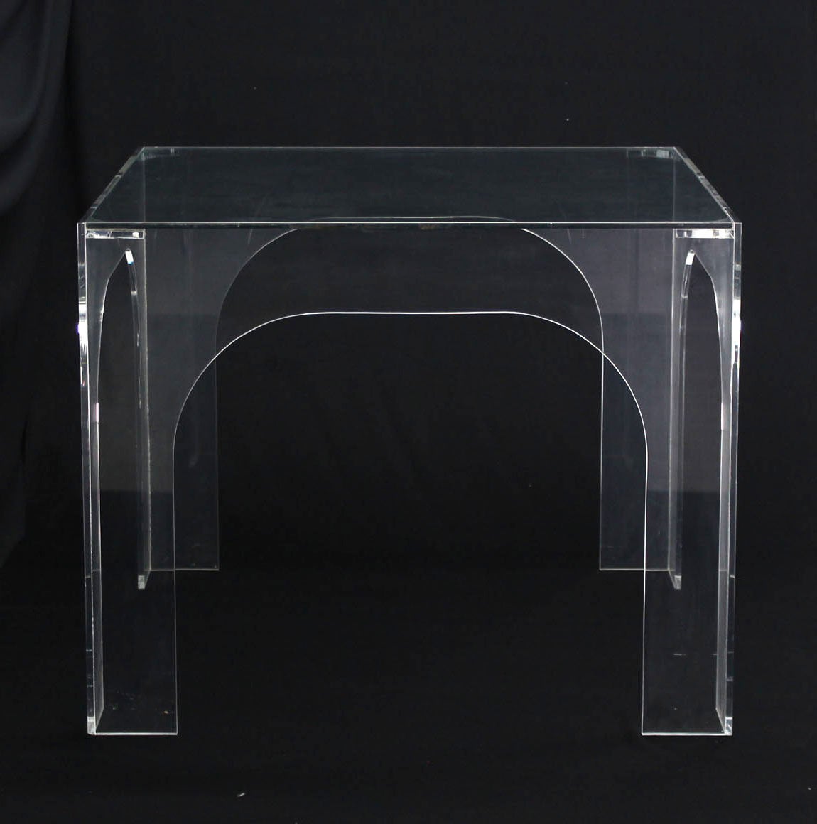 Mid-Century Modern Lucite and Glass Mid Century Modern Square Dining or Game Table