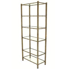 Faux Bamboo Mid-Century Modern Etagere