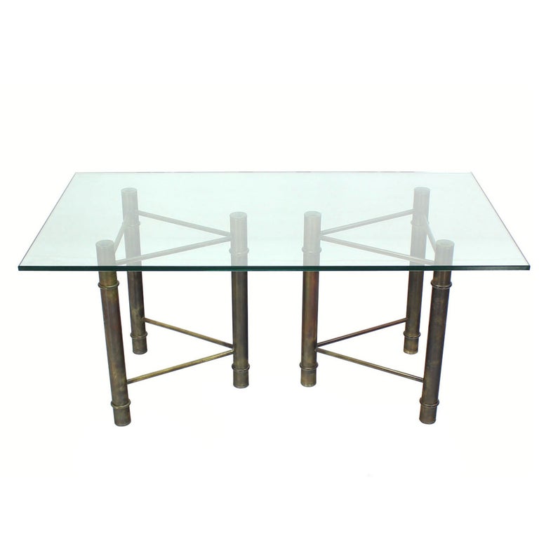 Mastercraft Solid Br Faux Bamboo Base Gl Top Rectangle Mastercraft Solid Br Faux Bamboo Base Gl Top Rectangle