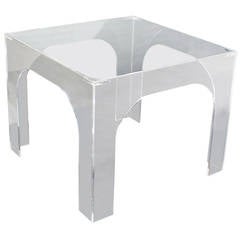 Lucite and Glass Mid Century Modern Square Dining or Game Table